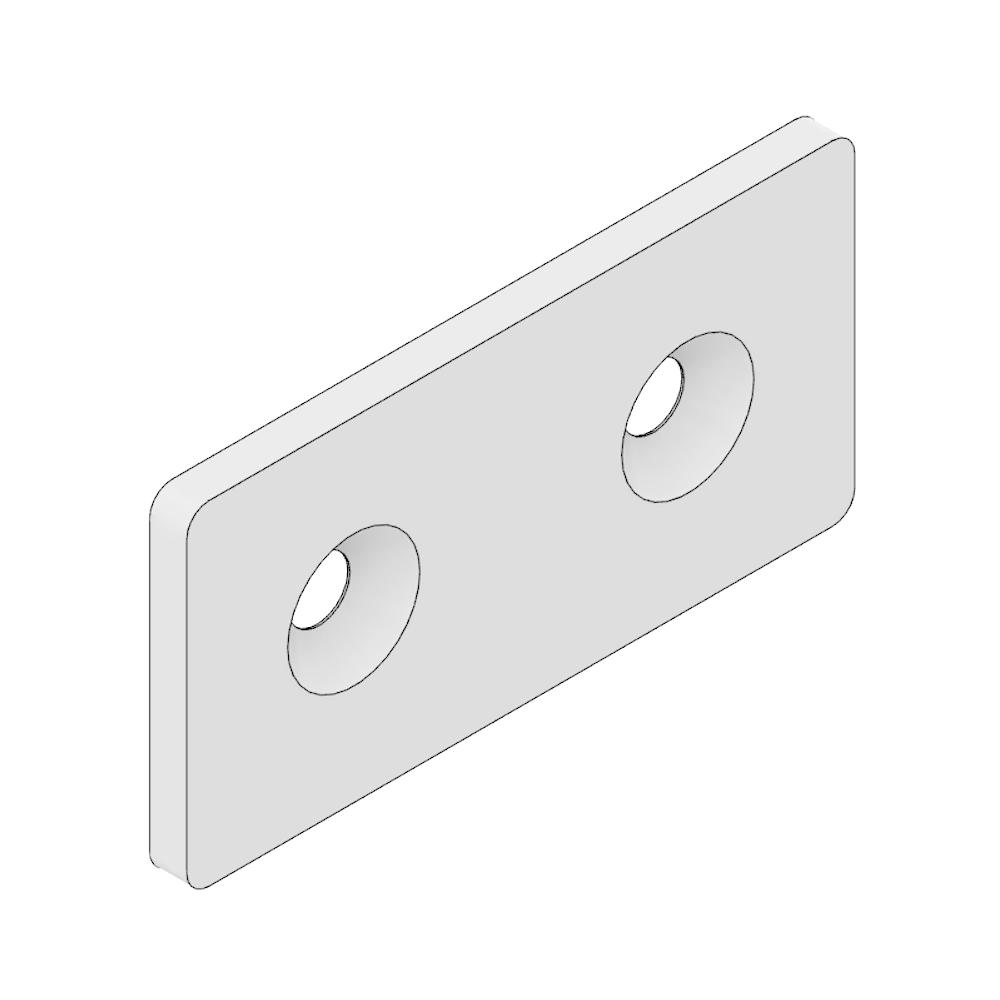41-180-1SS MODULAR SOLUTIONS TIE PLATE 45MM X 90MM X 6MM<BR>FLUSH FLAT WITH STAINLESS STEEL HARDWARE